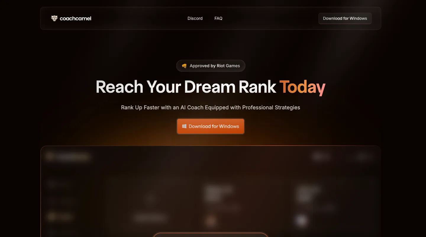 Coachcamel landing page preview